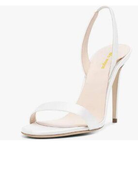 Wo Wagas White Sexy Super High Heel Slingback Sandals Open Toe Slip On Shoes